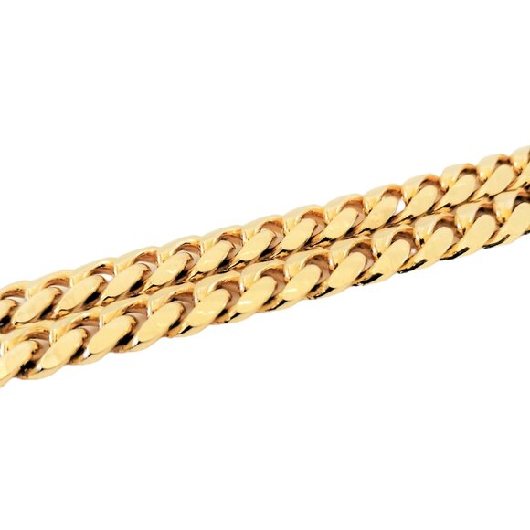 Cuban Link 925 Silver, Yellow Gold Plated Necklace - Picture 3 of 5